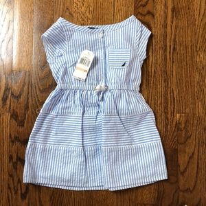 NWT Nautica blue and white stripe girls dress; 2t
